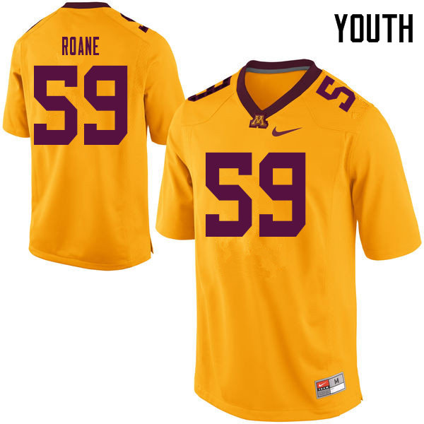 Youth #59 Micah Roane Minnesota Golden Gophers College Football Jerseys Sale-Yellow - Click Image to Close